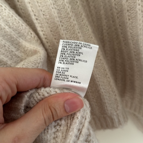 Urban Outfitters Truly Madly Deeply Cream Open Front Knit Cardigan Sz M - Picture 4 of 4